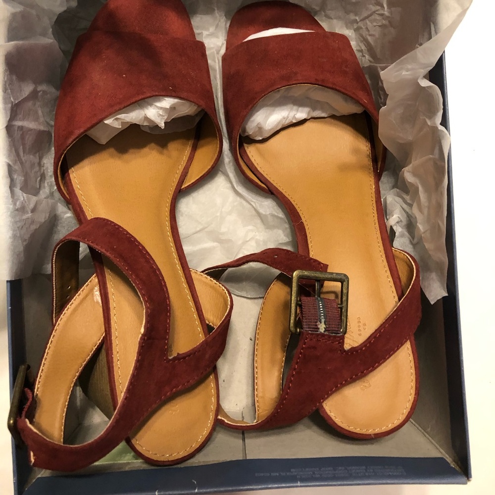 Red Block Heels
